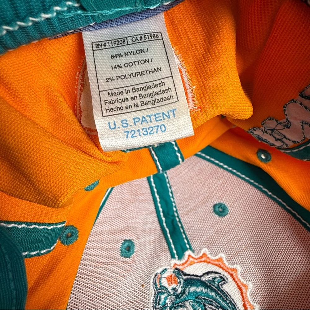 Vintage Miami Dolphins Reebok On Field Hat Cap Ball Cap M/L 1990s Orange Gray - Picture 7 of 7